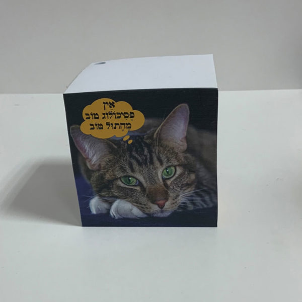 קוביית נייר ממו - קובייה מנייר - דפי ממו - חתולים