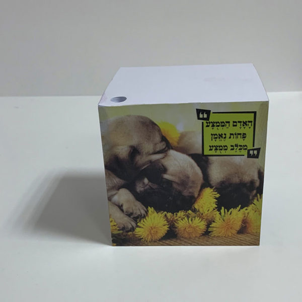 קוביית נייר ממו - קובייה מנייר - דפי ממו - גורי כלבים
